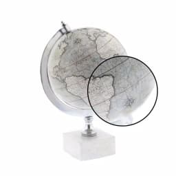 LITTON LANE 11 in. Modern Decorative White and Silver Globe with Stoneware Base thumbnail 3