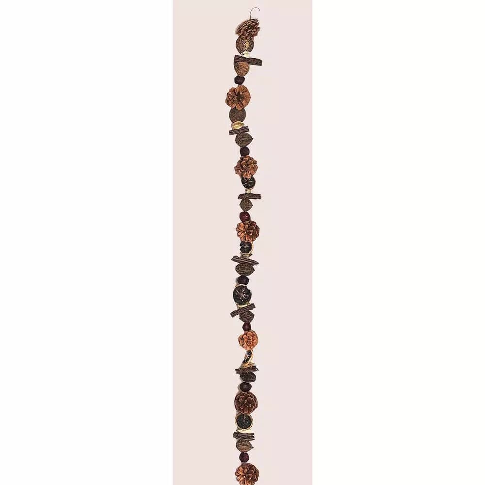 Unbranded 5.75 ft. Natural Nut, Pinecone, and Pod Garland - Fall & Christmas Decor