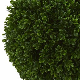 Nearly Natural 42 in. UV Resistant Artificial Boxwood Double Ball Topiary Tree with Black Pot thumbnail 2