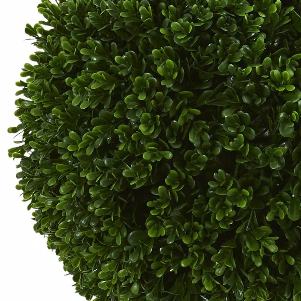 Nearly Natural 42 in. UV Resistant Artificial Boxwood Double Ball Topiary Tree with Black Pot