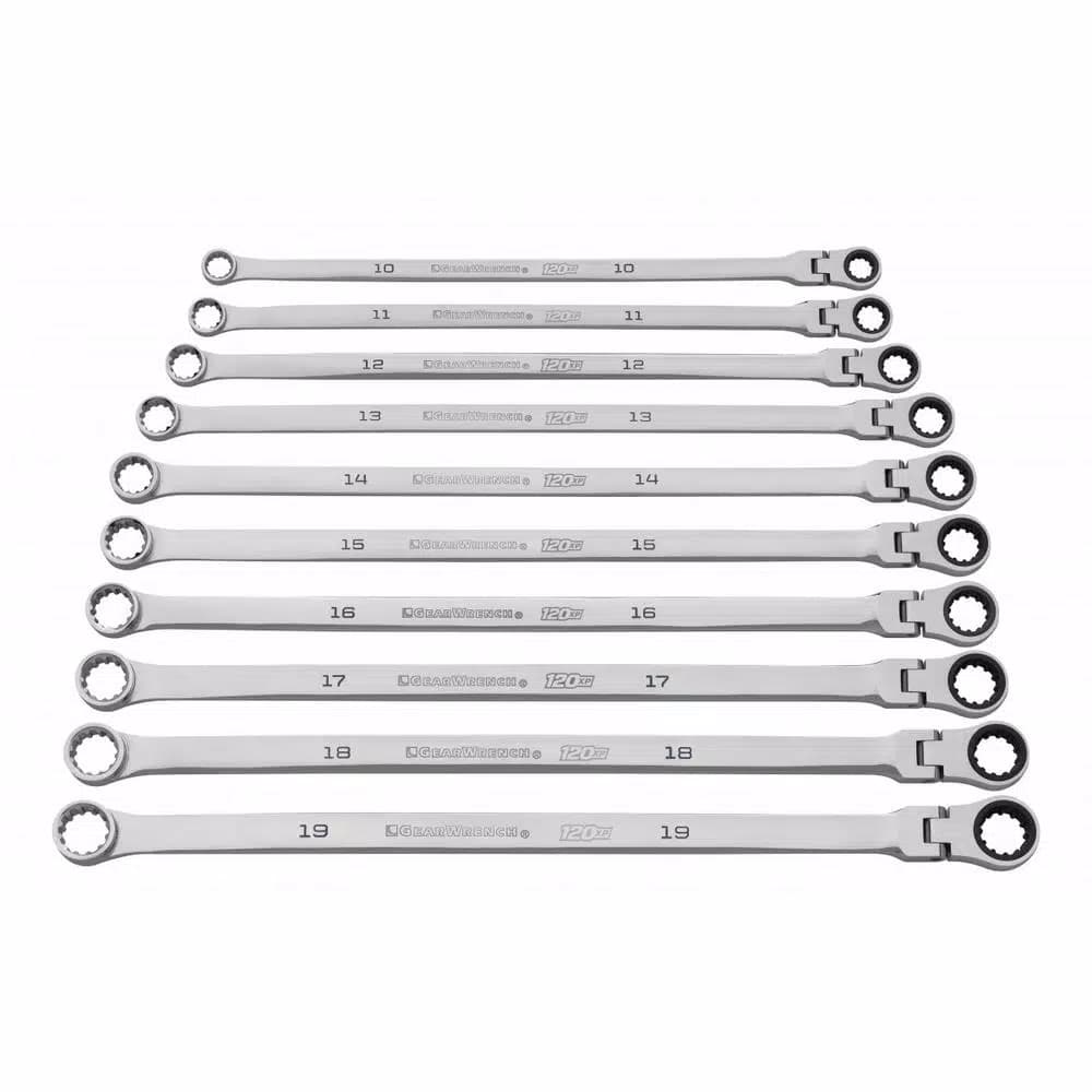 GearWrench 120XP Universal Spline XL Flex Head GearBox Ratcheting Metric Wrench Set, 10-Piece