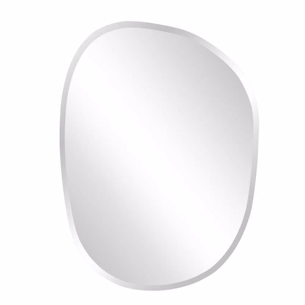 Unbranded Medium Oval Beveled Glass Frameless Accent Mirror, 18 in. x 24 in.
