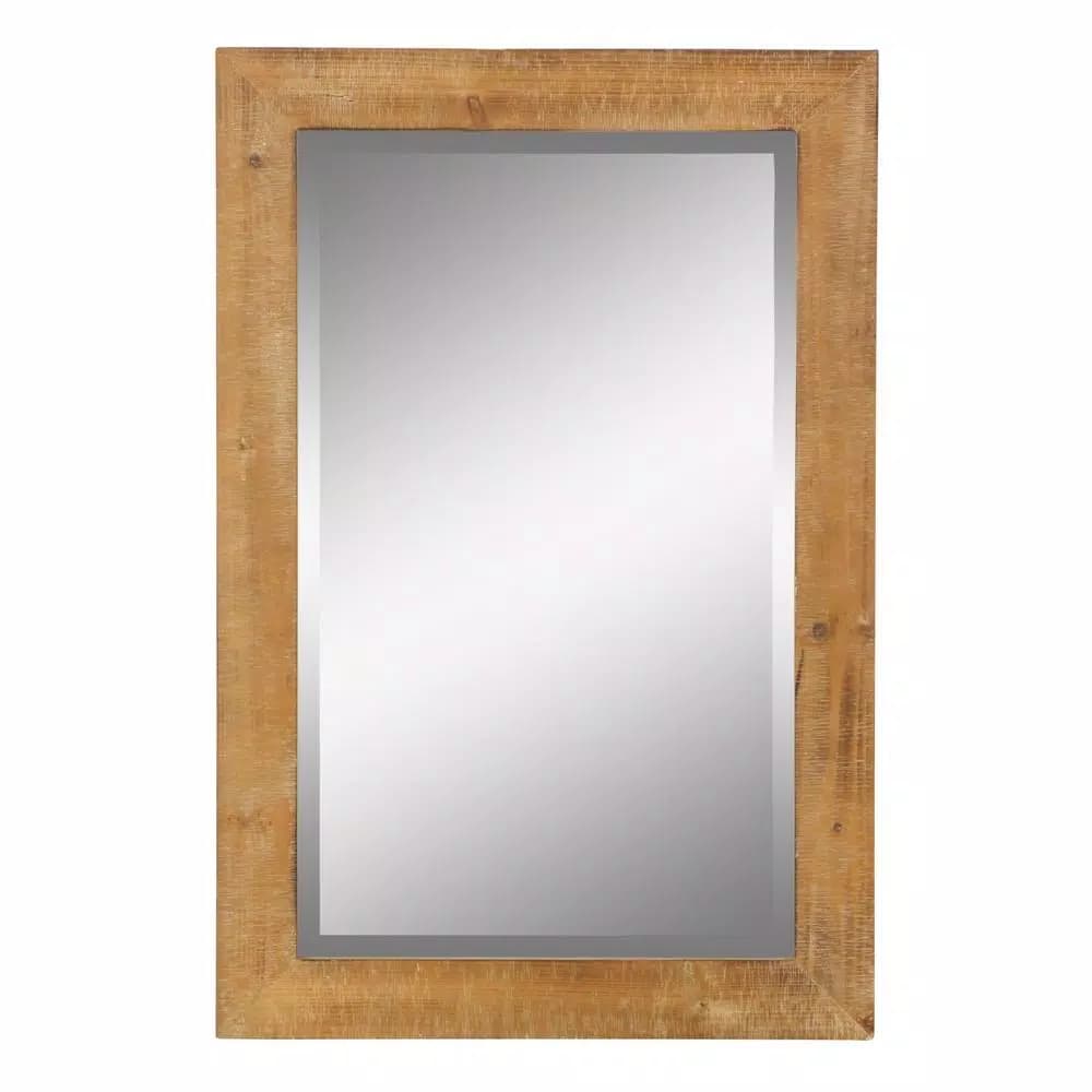 Aspire Home Accents Pueblo Beveled Glass Wall Mirror with Solid Wood Frame, 36 x 24 in.