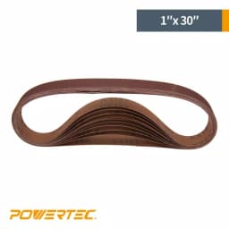 POWERTEC 1 in. x 30 in. 80-Grit Aluminum Oxide Sanding Belts, 10-Pack thumbnail 3