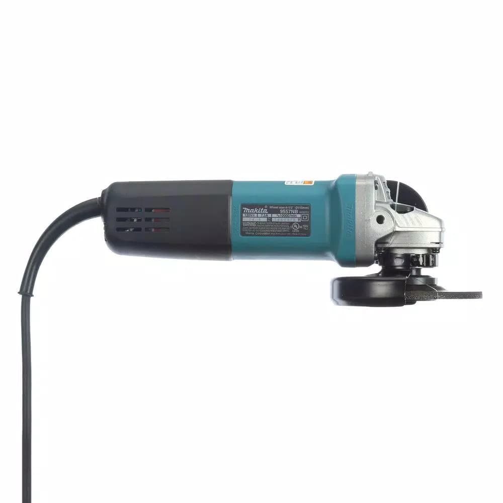 Makita 4-1/2 in. Corded Angle Grinder, 7.5 Amp, 11,000 RPM with Grinding Wheel