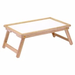 Winsome Stockton Breakfast Bed Tray, Natural Wood & Melamine Serving Tray with Foldable Legs thumbnail 1