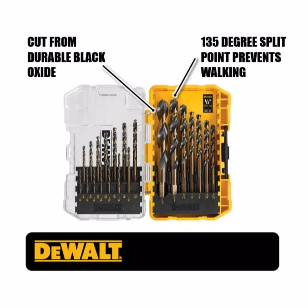 DEWALT 21-Piece Black Oxide Twist Drill Bit Set