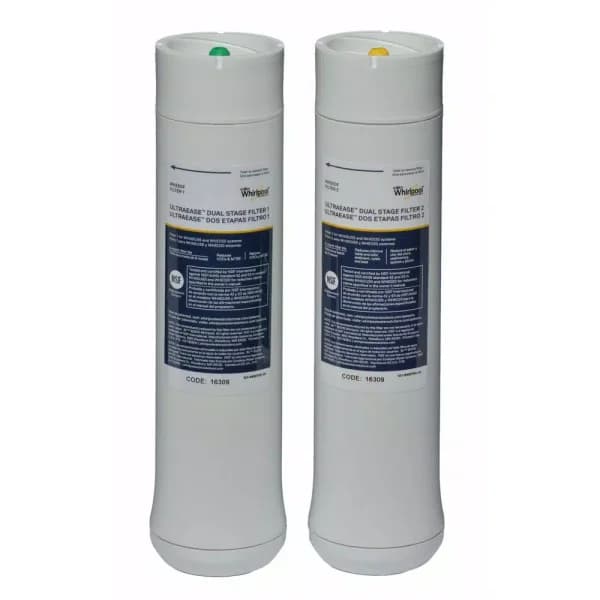 Whirlpool UltraEase Dual Stage Replacement Filters for Whirlpool WHADUS5 and WHED20 Systems, 2-Pack