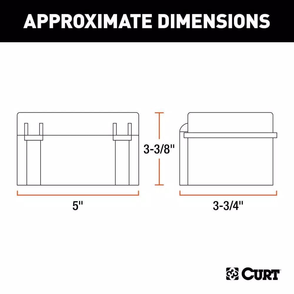 CURT Watertight Breakaway Battery Case - 5" x 3-3/8" x 3-3/4" Replacement Battery Box