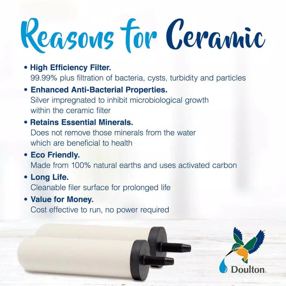Doulton Sterasyl Gravity-Fed Water Filtration System with 2 Ceramic Candle Filters, 4.2 Gallon Capacity