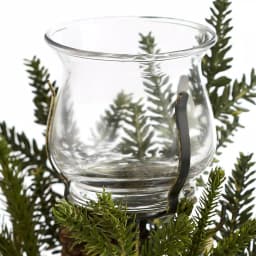 Nearly Natural Poinsettia and Pine Candelabrum Centerpiece - 25 in. Artificial Holiday Arrangement thumbnail 2