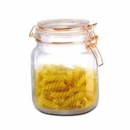 Unbranded Medium Glass Pickling Jar with Rose Gold Metal Clamp and Rubber Seal, 33.8 oz thumbnail 1