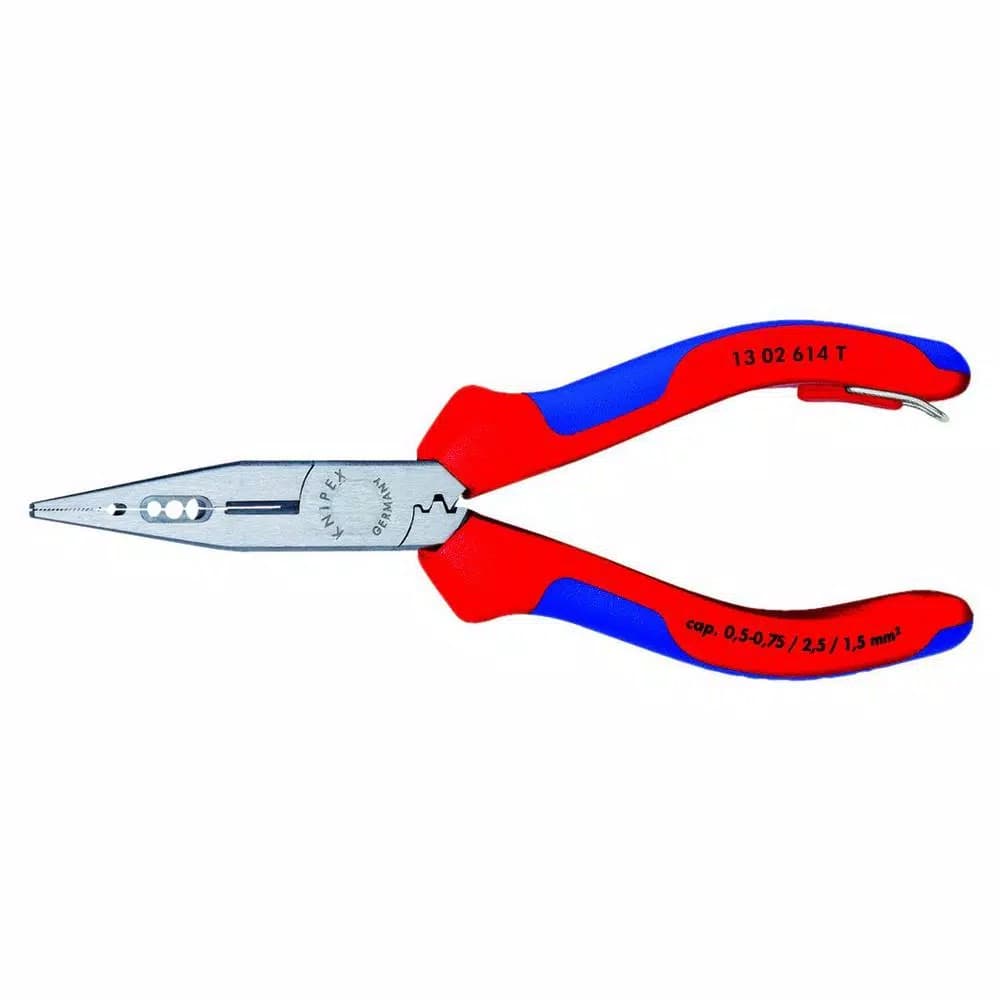 Knipex 6-in-1 Electrician Pliers with Dual-Component Comfort Grips and Tether Attachment