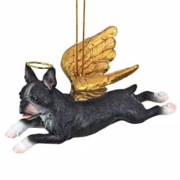 Design Toscano Boston Terrier Angel Dog Christmas Ornament thumbnail 3