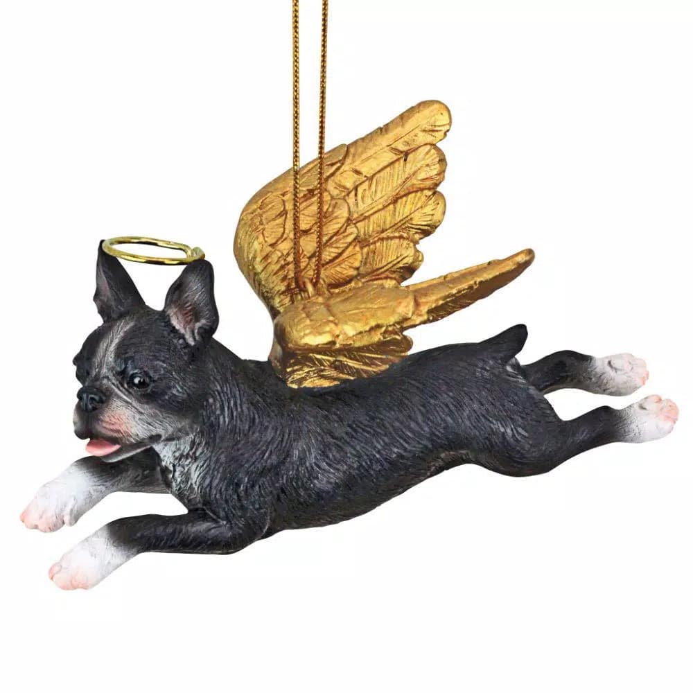 Design Toscano Boston Terrier Angel Dog Christmas Ornament