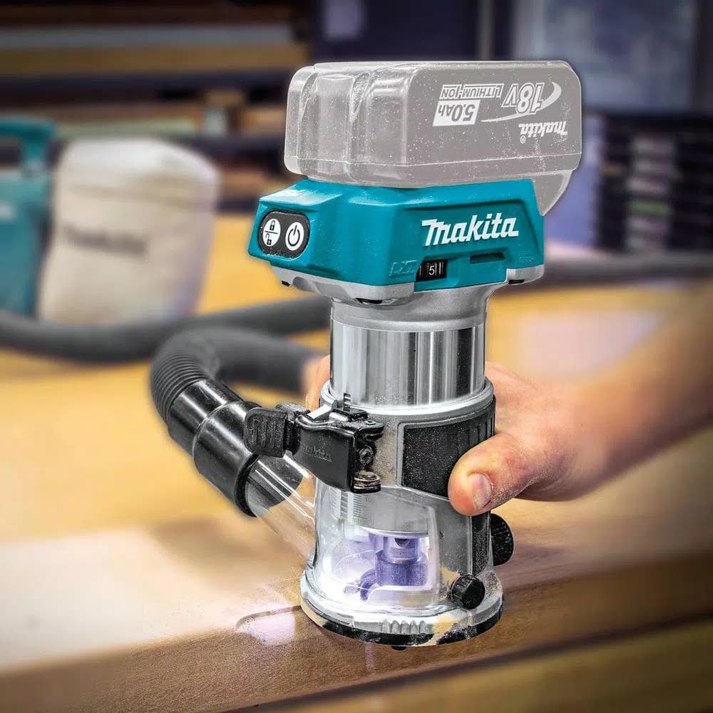 Makita 18V LXT Lithium-Ion 4.0 Ah Battery & Rapid Optimum Charger Starter Pack with Bonus Brushless Compact Router