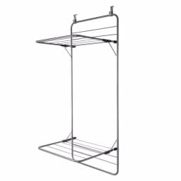 Home Basics 10-Bar Over-the-Door Towel Rack, Collapsible Steel Storage Organizer, Grey thumbnail 1