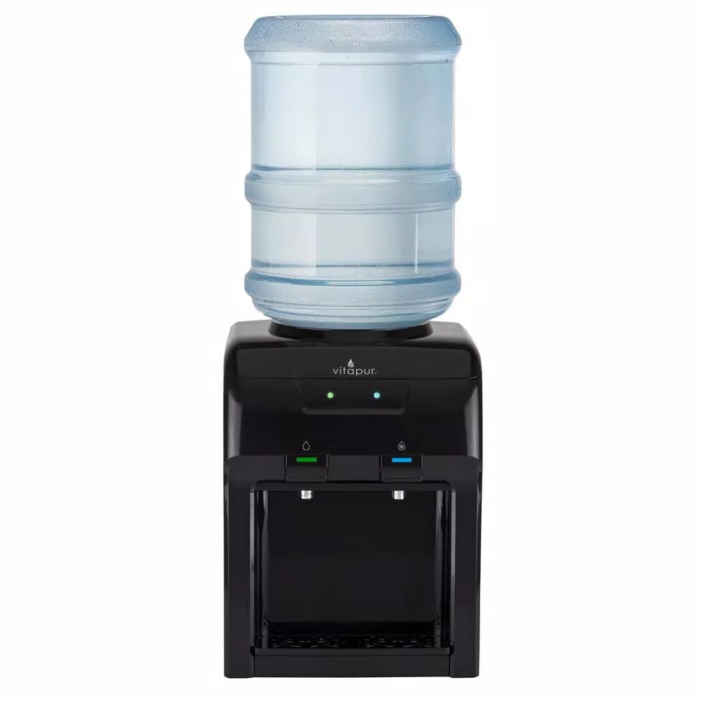 Vitapur Countertop Water Cooler Dispenser, Cold and Room Temperature, 3 or 5 Gallon, Black