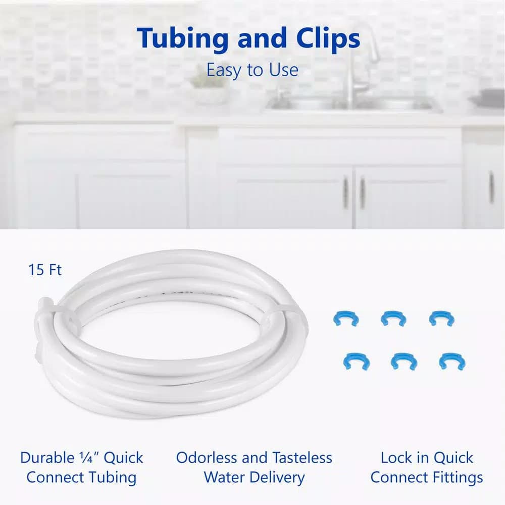 Express Water Refrigerator Connection Kit for Reverse Osmosis Systems, 15 ft. Tubing & Fittings