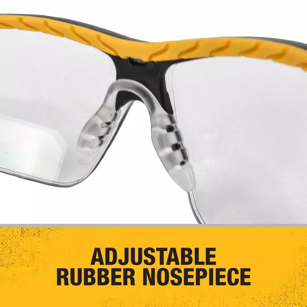 DEWALT DC Dual Injected Rubber Frame Safety Glasses with Clear Polycarbonate Lens