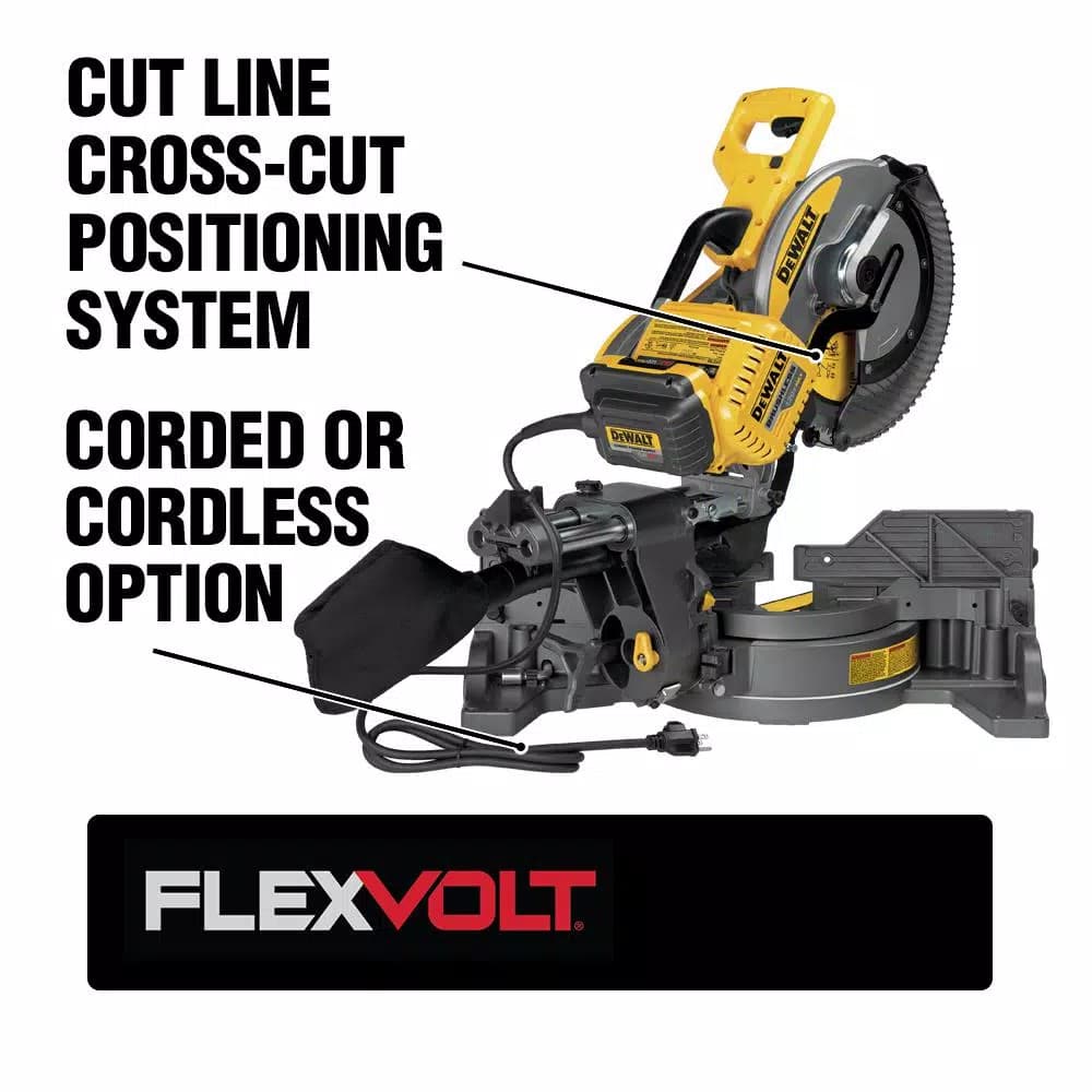 DEWALT 12 in. FLEXVOLT Brushless Sliding Compound Miter Saw Kit with Rolling Stand