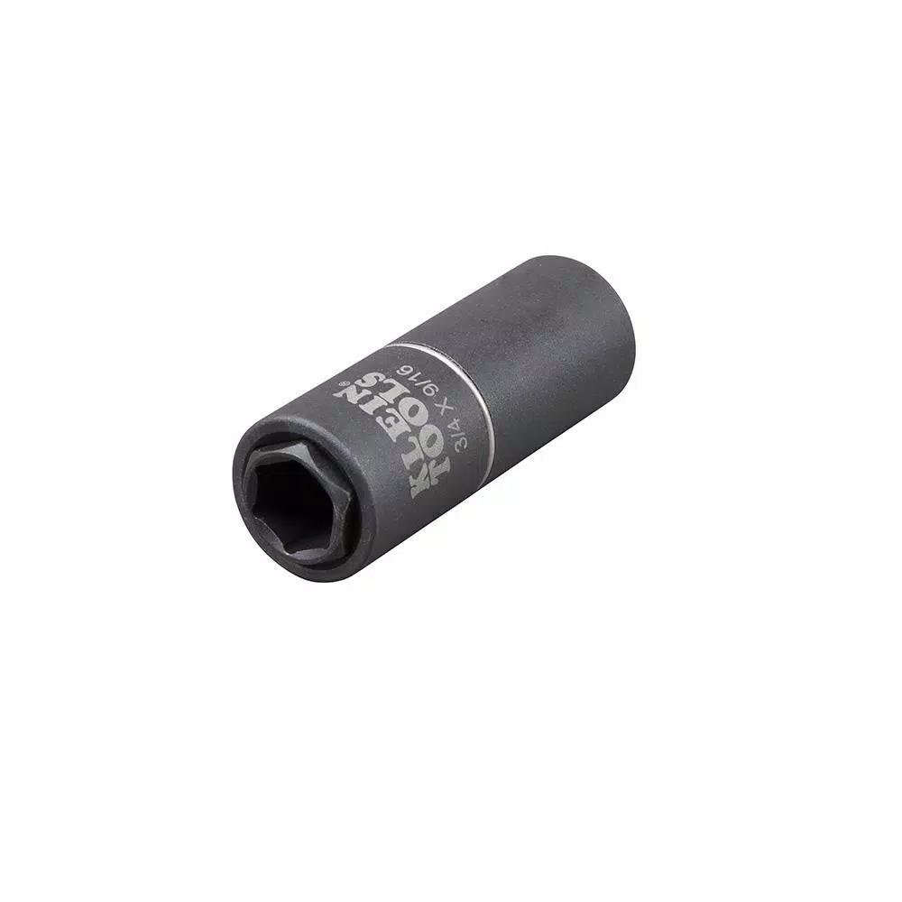 Klein Tools 1/2 in. Drive 2-in-1 Deep Impact Socket, 6-Point, 3/4 in. and 9/16 in.