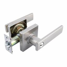 Toledo Fine Locks Toledo European Lugo Keyed Entry Door Lever Set, Satin Nickel thumbnail 1