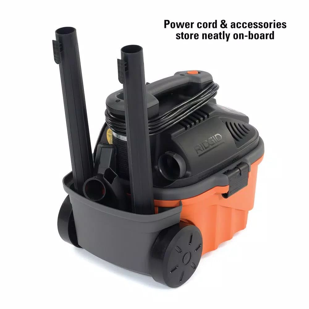 RIDGID 4 Gal. 5.0 Peak HP Portable Wet/Dry Shop Vacuum with 7 ft. Hose and Accessories