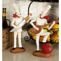 LITTON LANE 14 in. Polystone Musician Bistro Chef Figurine Decor Set of 3 thumbnail 1
