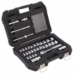 DEWALT 3/8 in. Drive 34-Piece Combination Socket Set with Ratchet, Metric & SAE thumbnail 2