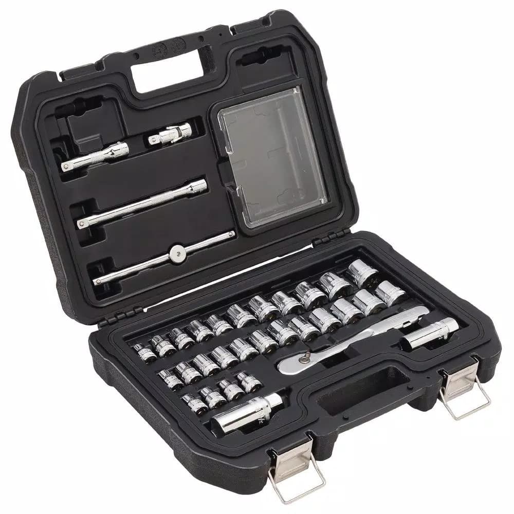 DEWALT 3/8 in. Drive 34-Piece Combination Socket Set with Ratchet, Metric & SAE