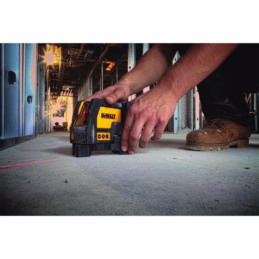 DEWALT Self-Leveling Cross Line and Plumb Spot Laser Level with 25 ft. Tape Measure Bonus