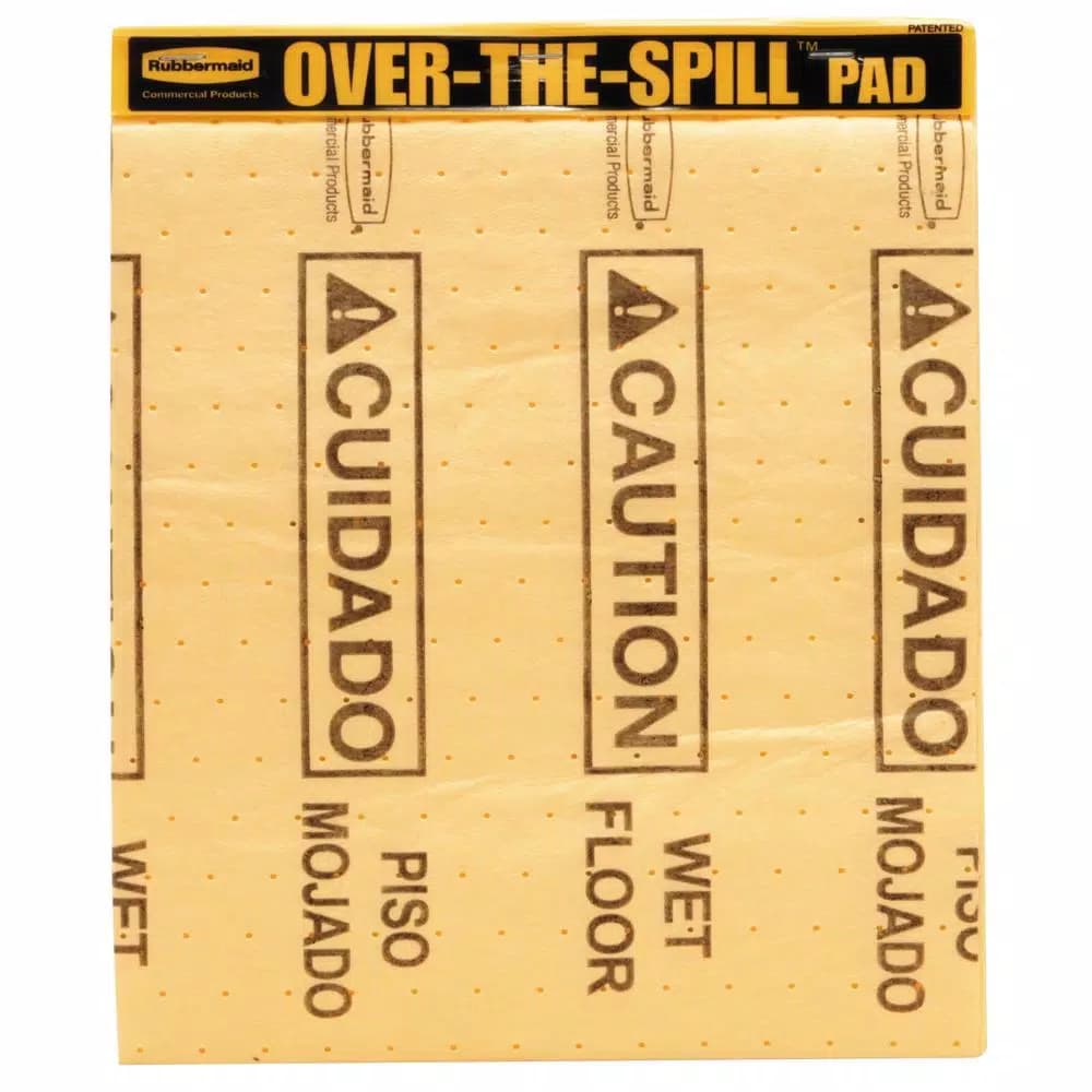 Rubbermaid Commercial Products Rubbermaid Commercial Over-the-Spill Absorbent Pads Tablet, 25 Sheets, Yellow