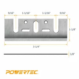 POWERTEC 3-1/4 in. HSS Planer Blades for Makita D17217 and N1900B (Set of 2) thumbnail 3