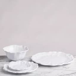 Q Squared Peony 16 in. Melamine Serving Platter, Round, White thumbnail 2