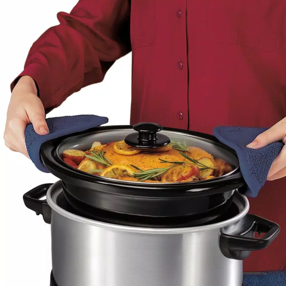 Hamilton Beach 4 Qt. Stainless Steel Programmable Slow Cooker with Built-In Timer