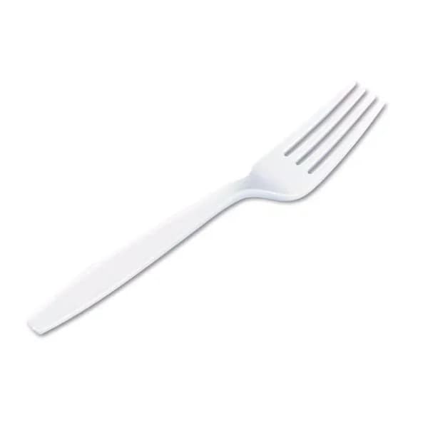 DIXIE Heavyweight White Polystyrene Disposable Plastic Forks, 1000 Count Case