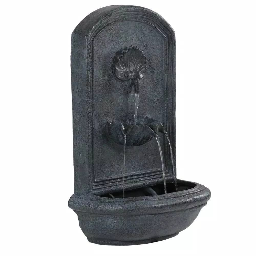 Sunnydaze Decor Seaside Lead Electric Powered Outdoor Wall Fountain, Coastal Shell Design