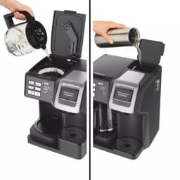 Hamilton Beach FlexBrew 2-Way Coffee Maker, 12-Cup Drip & Single-Serve Pod Brewer, Black thumbnail 2