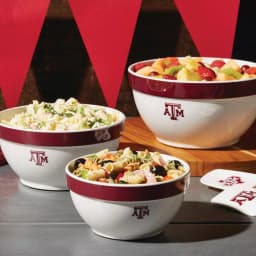 College Kitchen Collection Texas A&M Aggies 3-Piece Nesting Party Bowl Set, Maroon Melamine thumbnail 2