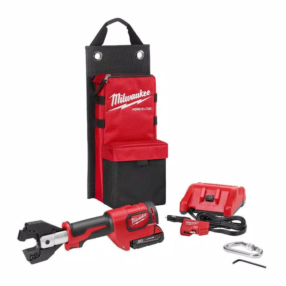 Milwaukee M18 FORCE LOGIC Cordless Cable Cutter Kit with 477 ACSR Jaws, 2.0Ah Battery & Charger