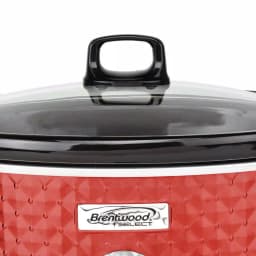 Brentwood Appliances 7 Qt. Red Slow Cooker with Removable Ceramic Pot and Tempered Glass Lid thumbnail 4