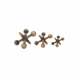 LITTON LANE Iron Metal Gold Jacks Sculptures Set of 3 - Industrial Modern Decorative Statuary thumbnail 2