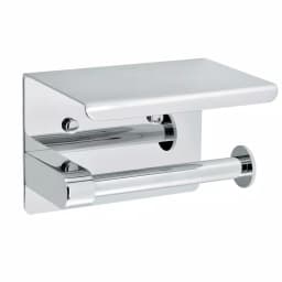 Alpine Industries Single Post Toilet Paper Holder with Storage Shelf, Chrome Finish thumbnail 1