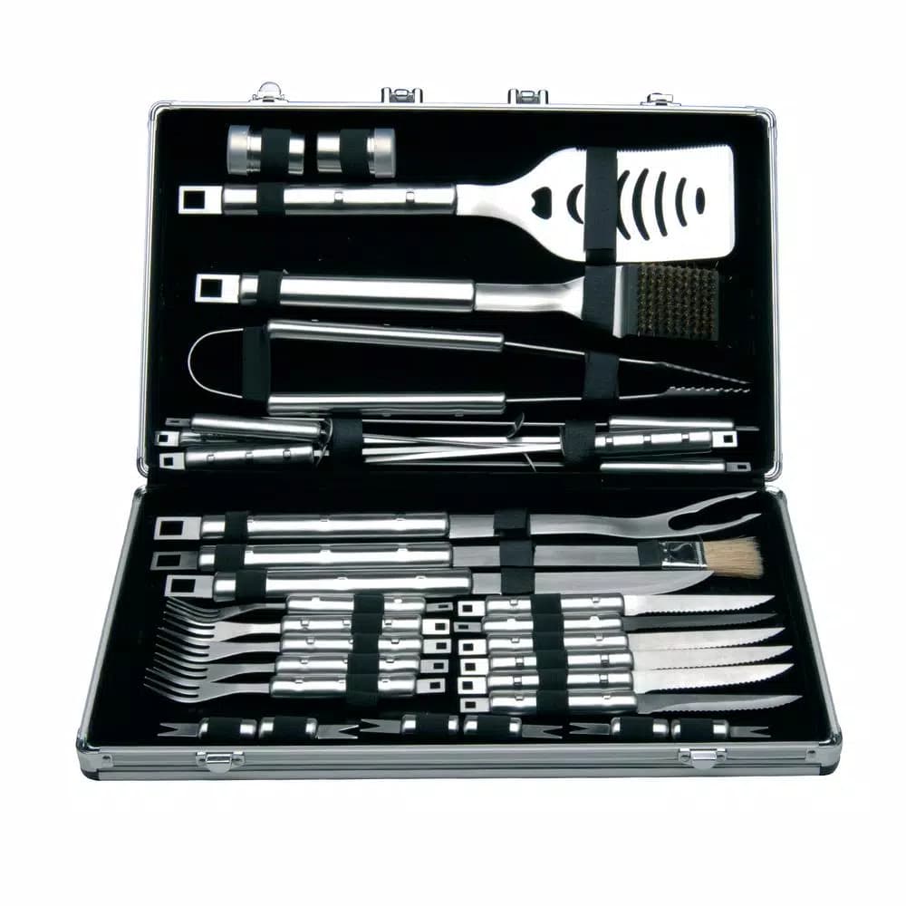 BergHOFF Cubo 33-Piece Stainless Steel Barbecue Set with Carrying Case