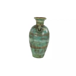 LITTON LANE 23-Inch Distressed Ceramic Amphora Vase - Green, Black, and Yellow Mediterranean Style Floor Vase thumbnail 2