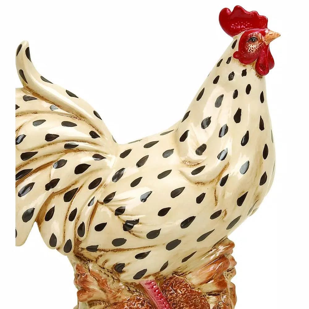 LITTON LANE 14 in. Colorful Rooster Decorative Ceramic Figurine - Farmhouse Style
