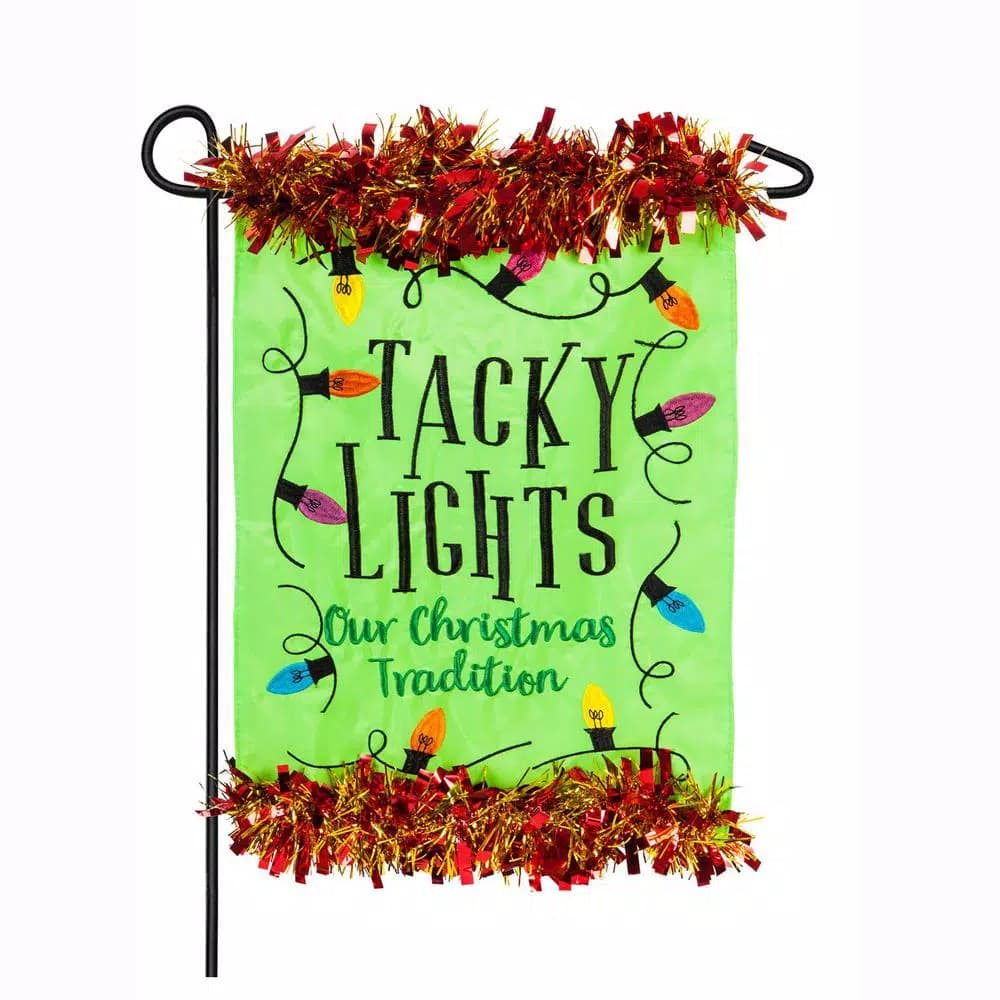 Evergreen Tacky Lights Christmas Garden Applique Flag, 18 x 12.5 in. Double-Sided Indoor/Outdoor Decor