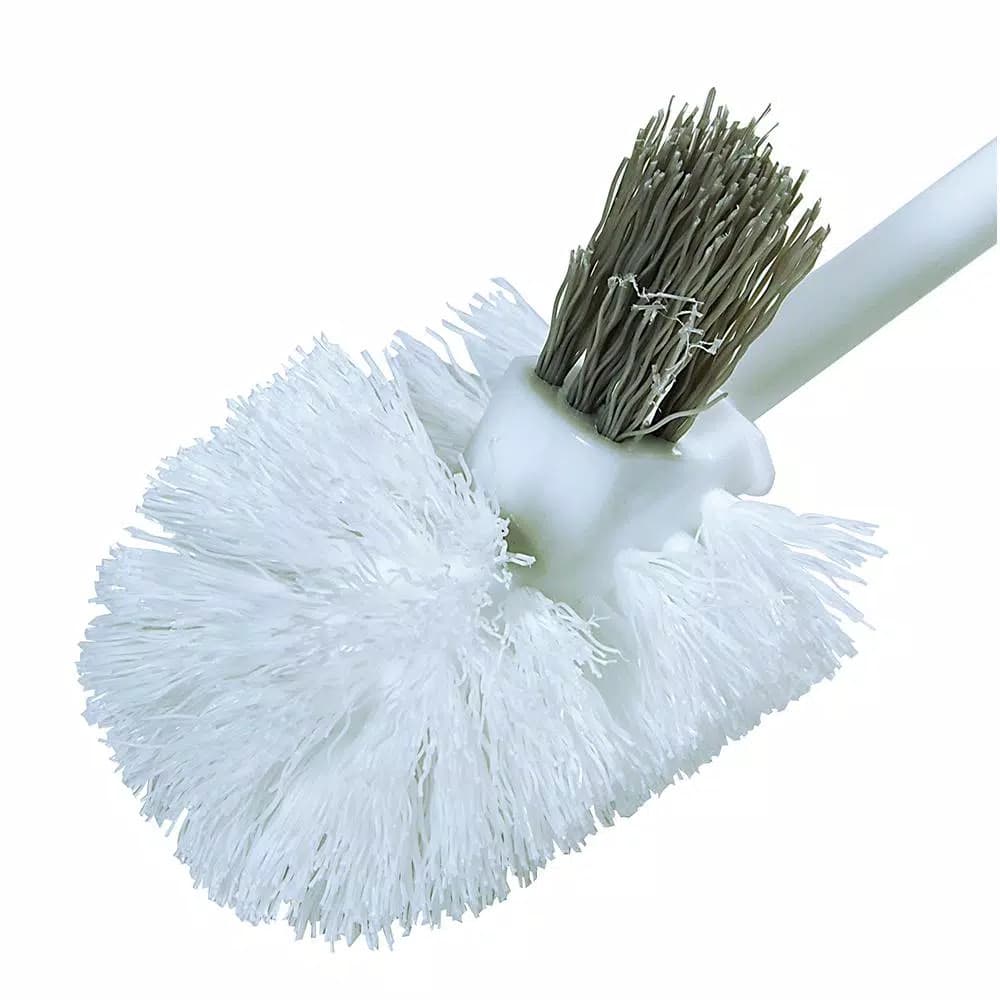 HDX Toilet Bowl Brush and Holder Set with Microban Antimicrobial Protection, White/Gray