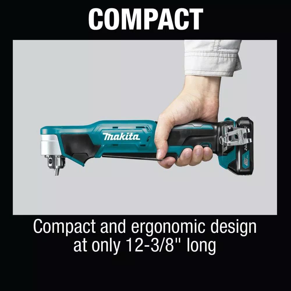 Makita 12V MAX CXT Lithium-Ion Cordless 3/8 in. Right Angle Drill Kit (2.0 Ah)